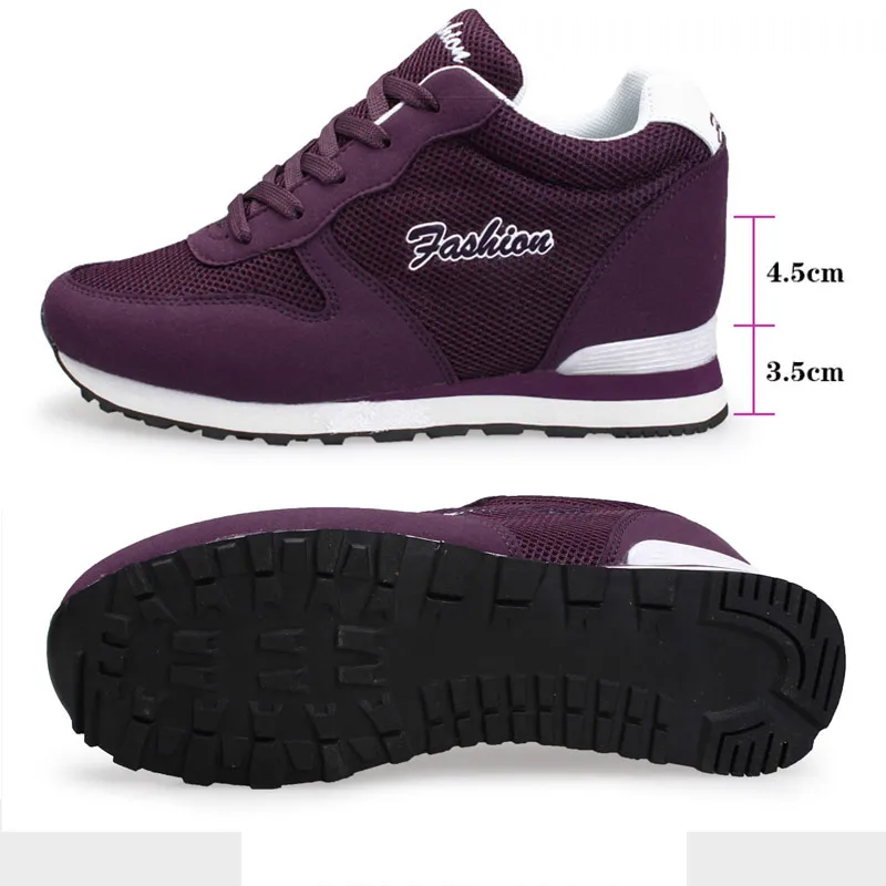 Волк который 2018 скрытый каблук красовки Платформа клинья Кроссовки Женская