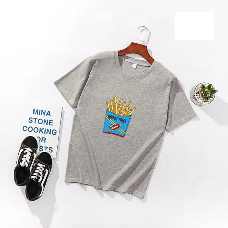 Женские футболки с принтом картофельных чипсов весна лето короткий рукав