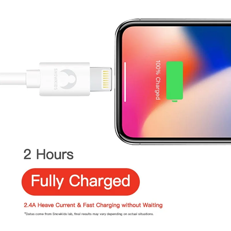 Кабель Snowkids MFi для iPhone 5, 6, 7, 8 X, XR, XsMax, Lightning, USB, синхронизация данных, зарядное устройство, Совместимость с iOS12, синхронизация данных, 5 шт