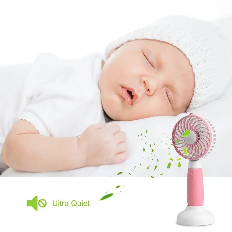 Portable Windmill USB Rechargeable Mini Fan 3-Speed Handheld Desktop (pink) | Бытовая техника