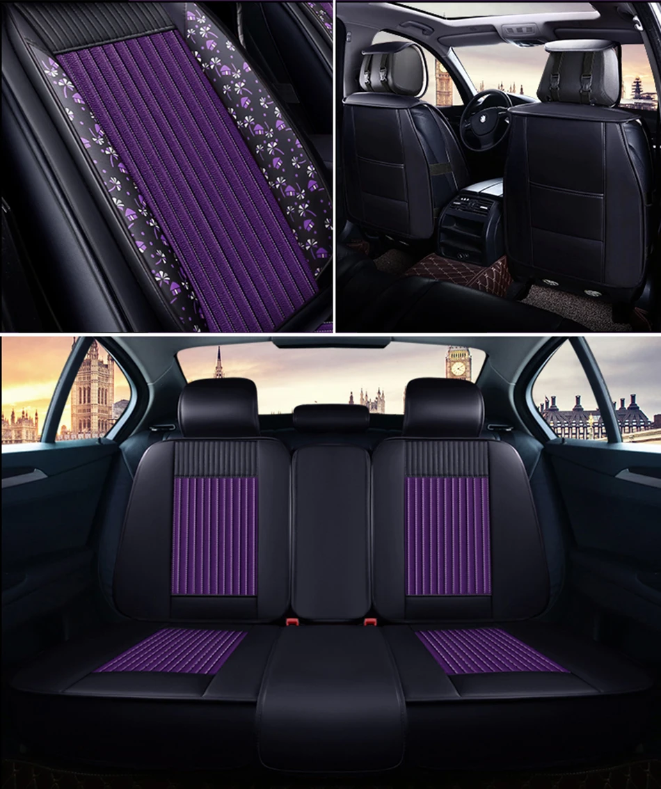 Лен-кожаные чехлы для сидений автомобиля для opel vectra c octavia 2 prado 150 w213 camry mazda cx5 astra g great wall hover h5 автомобиль-Стайлинг