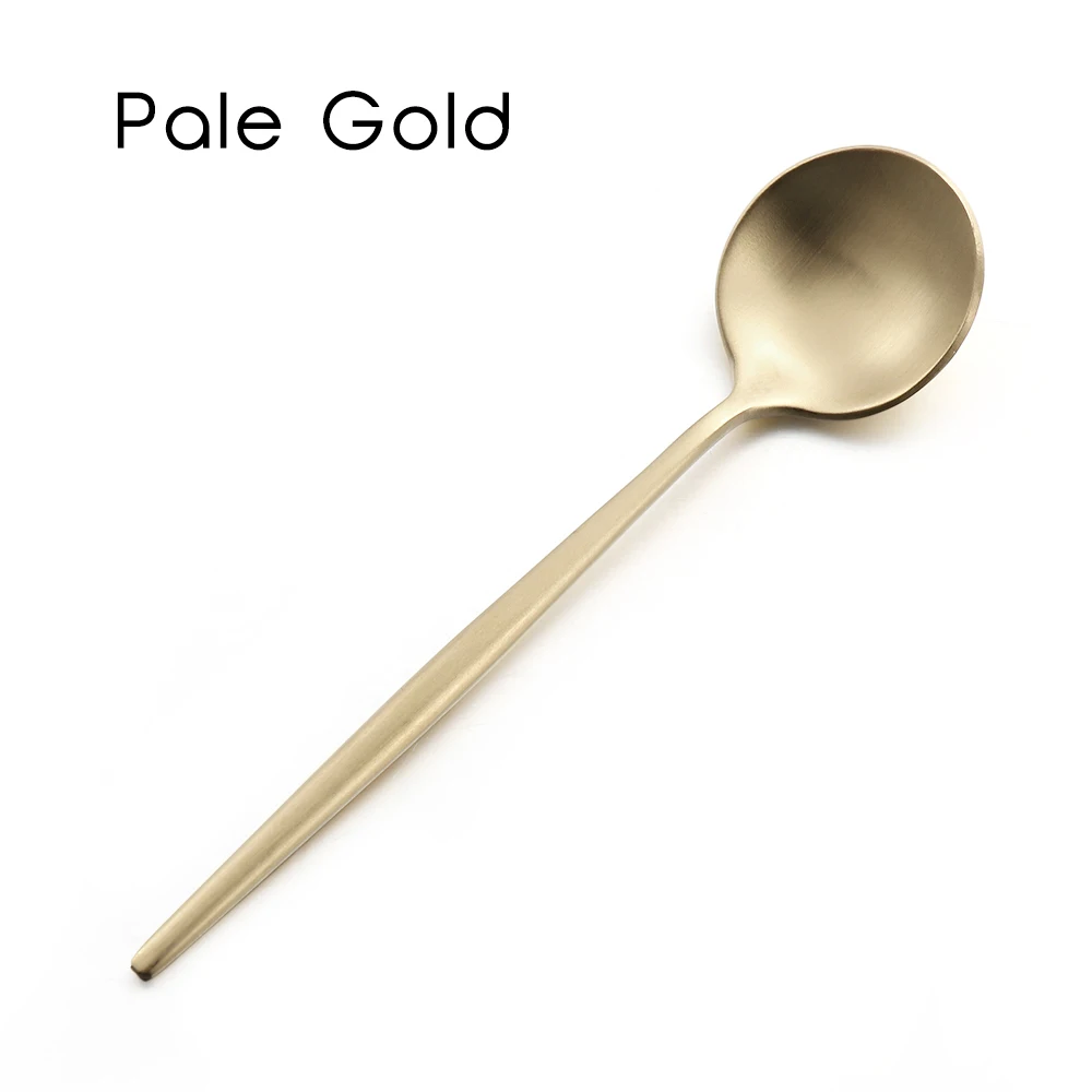 pale gold 7 цветов, чайная, кофейная ложка из нержавеющей стали, маленькая ложка для перемешивания, для питья, десертные столовые приборы, мини-ложка для кофе, кухонные инструменты - Цвет: pale gold