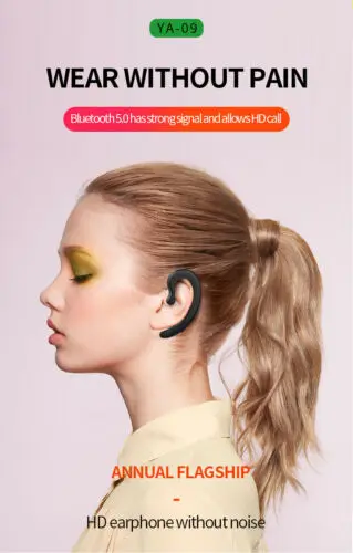 Одиночный Bluetooth 5 0 костной проводимости наушники беспроводные ушной крючок 5D