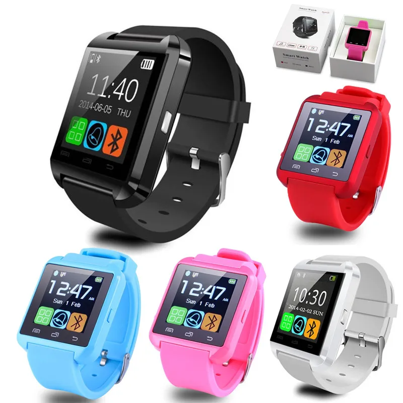 6 видов цветов Bluetooth Smart часы U8 Smartwatch U U80 для iOS iPhone samsung sony huawei телефонов Xiaomi Android PK