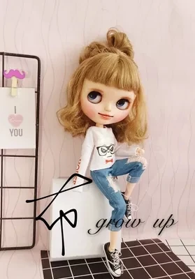 1 шт. одежда Blyth футболка с длинными рукавами и рисунком брюки для ob24 Azone Licca обувь 30