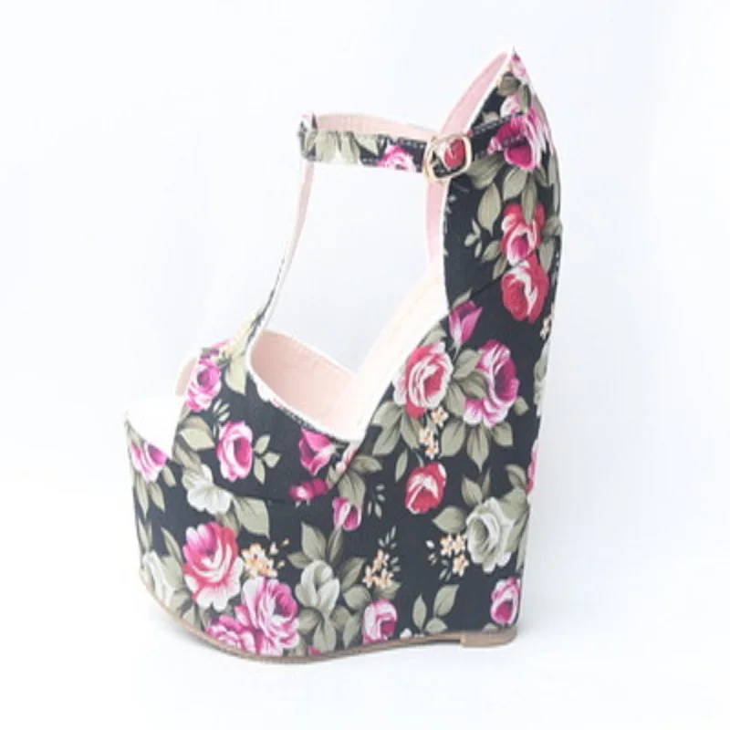 Новинка 2019 года Модные женские босоножки на очень высокой платформе в богемном