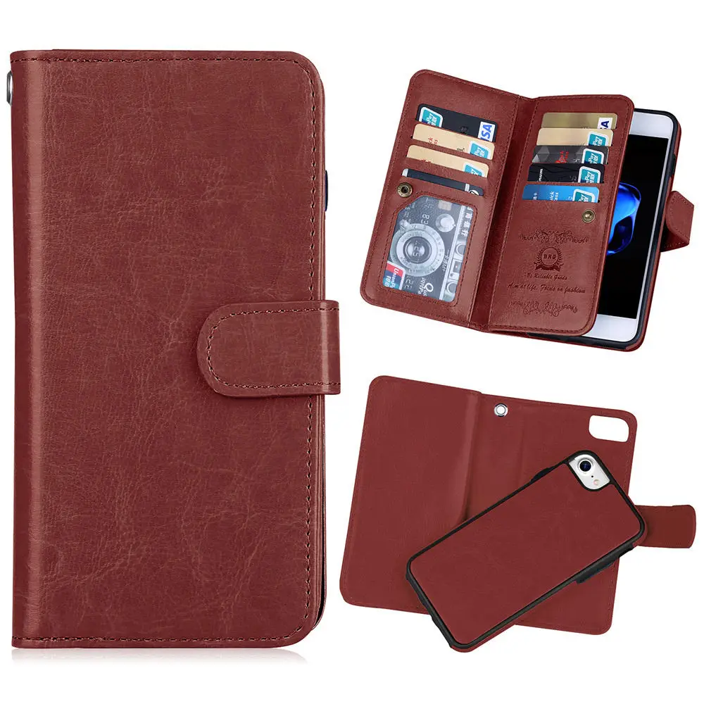 Чехол книжка из искусственной кожи со съемной задней крышкой и отделениями для