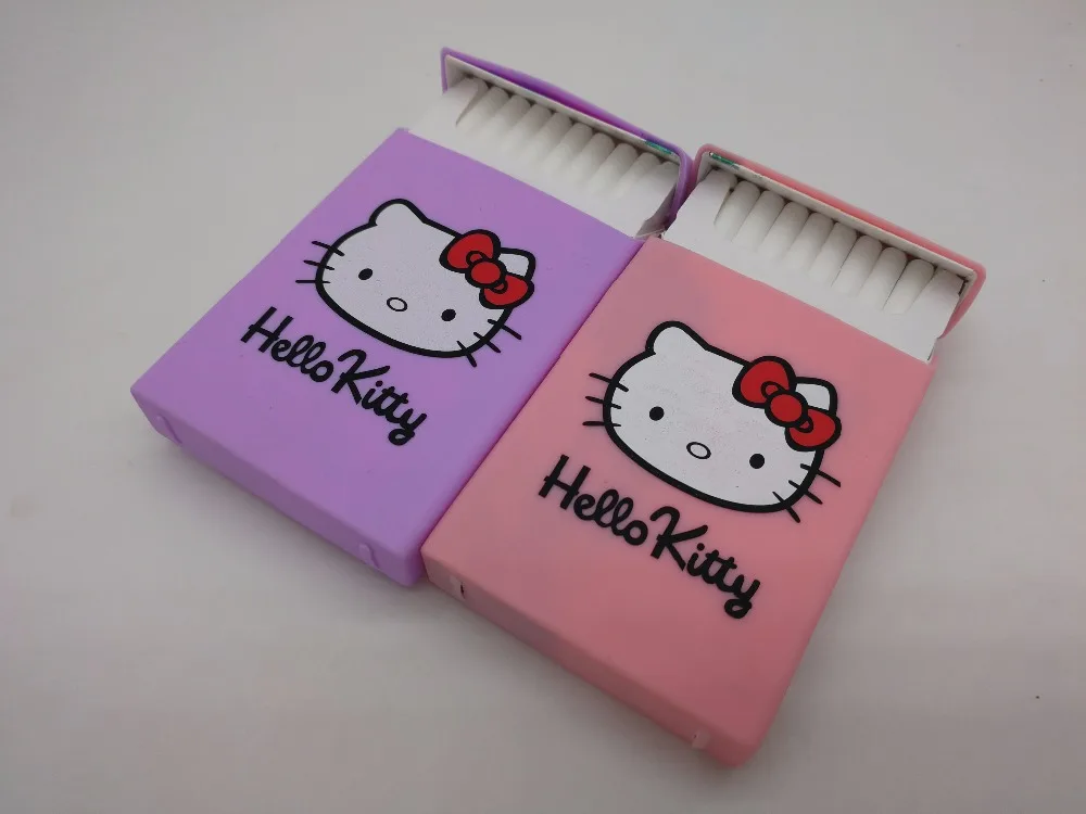 Women's slim 100's silicone soft cigarette case cover for girls smoking cartoon lady cigarette box decoration case box