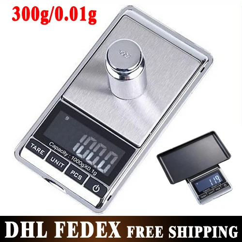 

DHL FEDEX 100pcs/lot 300g x 0.01g 300g-0.01g Mini Pocket Jewelry Electronic Protable Digital Scale Freeshipping Dropshipping