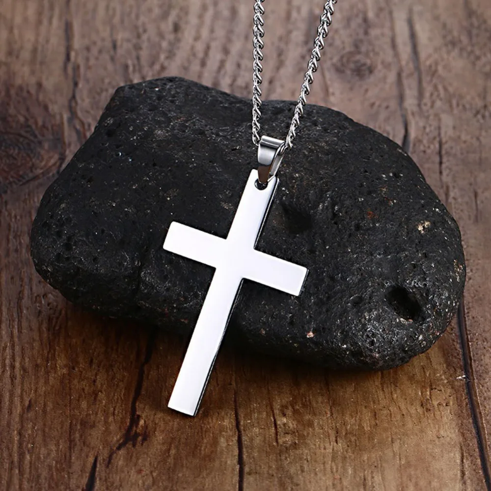 

Unisex Cross Necklace for Men Women Fashion Pendant Long Style Chain Necklace Stainless Steel Jewelry Gifts Wholesale