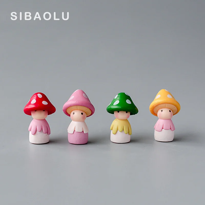 4 шт./компл. фигурки кукол-грибов Декор статуя животных миниатюрный мох