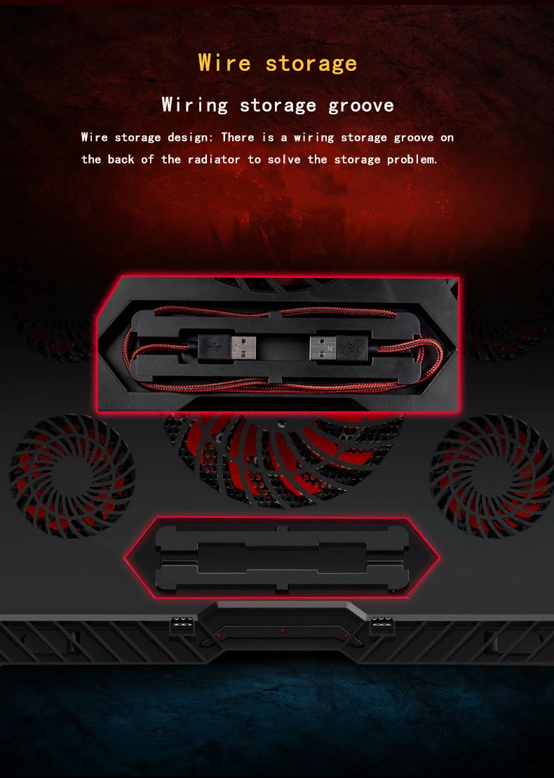 NUOXI Кулер для ноутбука 2 usb порта и пять охлаждающих вентиляторов охлаждающая подставка для ноутбука Подставка для ноутбука 12-17 дюймов для ноутбука