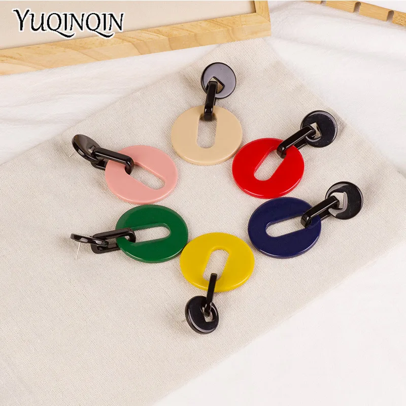 Женские винтажные акриловые серьги-подвески крупные круглые геометрические