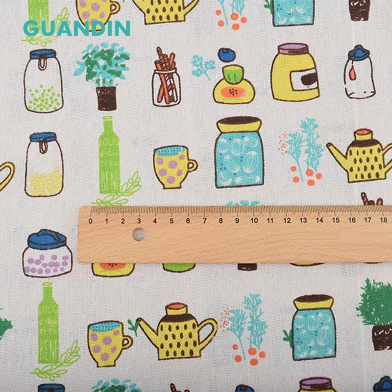 GUANDIN хлопковая льняная ткань с принтом для квилтинга и шитья/Тканевая мебели