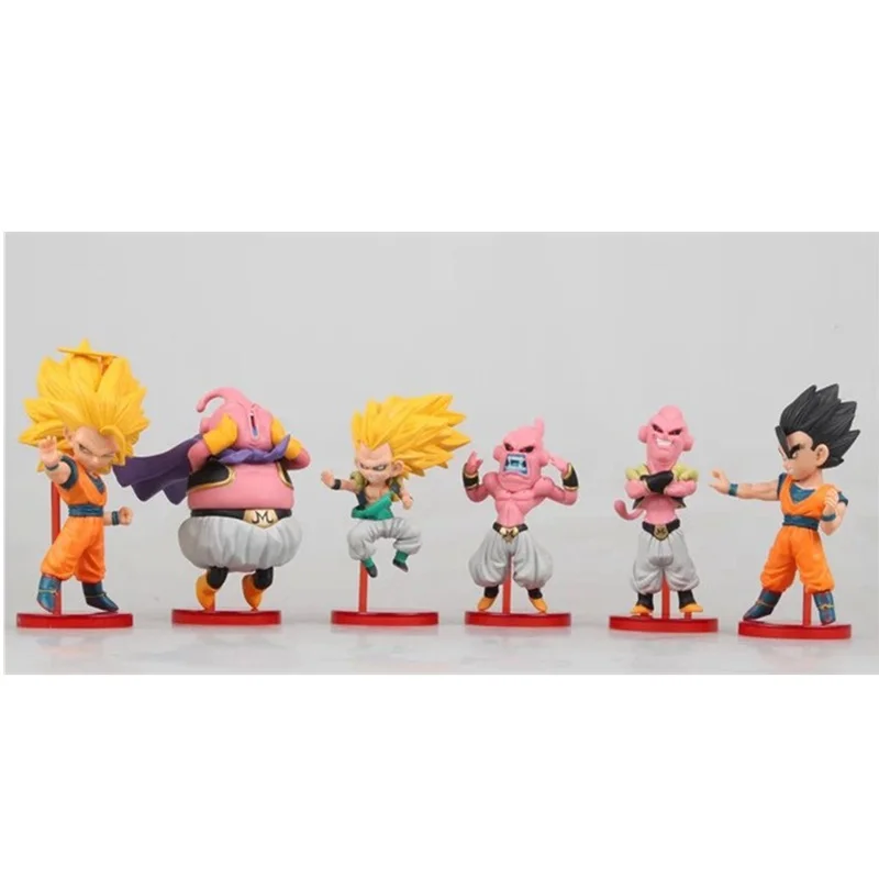 8-10CM Dragon Ball Son Goku 6 pcs/set Toy PVC Anime Figure Saiyan Model Figures Doll Decoration Kids Gift Z86 | Игрушки и хобби