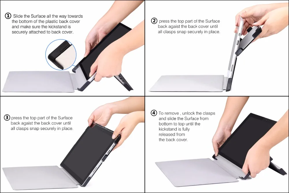 Чехол MoKo для Microsoft Surface Pro 7 Smart Slim Shell легкий подставка 6 /Pro 2017(Pro 5)/ LTE|Чехлы планшетов