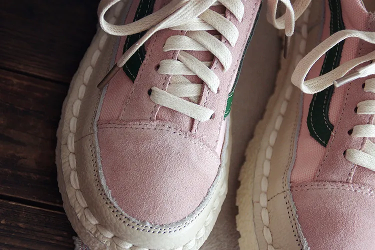 Careaymade-Originals handicrafts shoes,pink shoes autumn new round head doll shoes, Korean version retro lacing shoes,3color