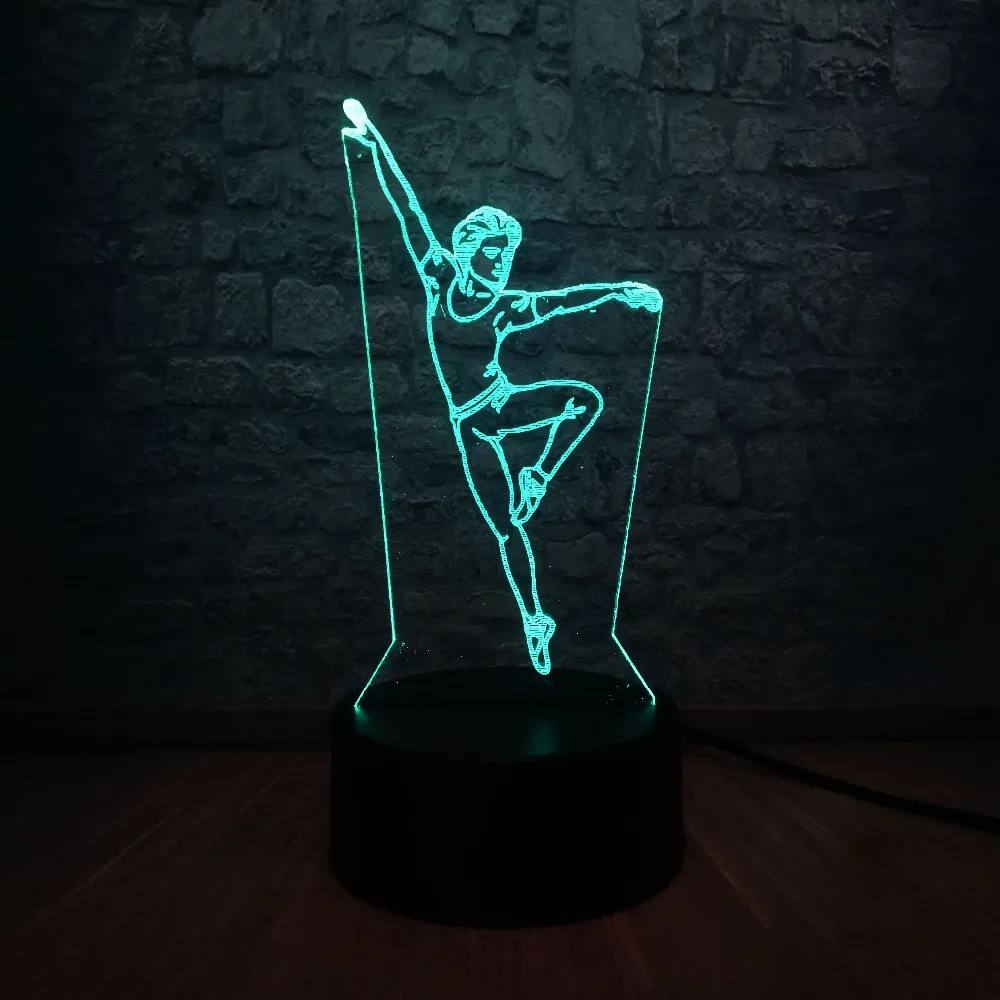Элегантный танцор человек 3D лампа ночник светильник USB СВЕТОДИОДНЫЙ ing Mulitcolor