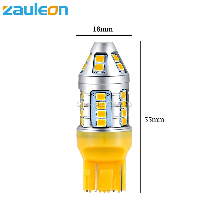 Zauleon 2 шт. Янтарный светодиодный указатель поворота светильник T20 7443 580 W21/5 Вт 7440 WY21W