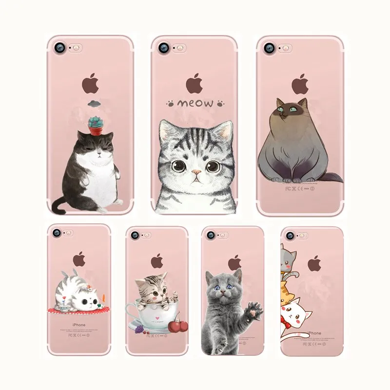 Лидер продаж мягкий прозрачный TPU чехол для iPhone 6/7/милый силиконовый 6 S плюс 8X7 Plus 8