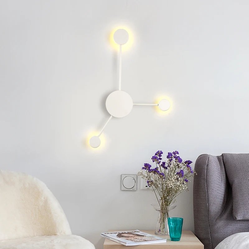 LED Moon круглый точечный Led 2/3/6 настенные бра свет железная труба прикроватный
