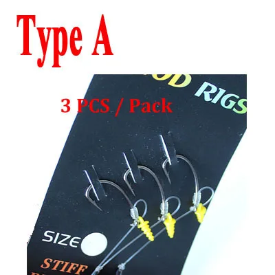 Type A Dongbory 3 шт. готовые для рыбалки на карпа, chod Rigs Крючки для ловли карпа аксессуары терминал снасти всплывающие установки Размер 2 4 6 8 - Цвет: Type A