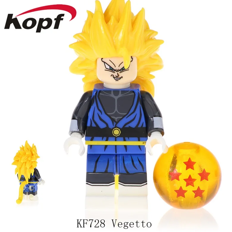 KF728 Without Box KF6073 Одиночная строительные блоки большие фигурки модель Dragon Ball Broli Gogeta сын Goku vegeta Vegetto Mira игрушки для детей - Цвет: KF728 Without Box