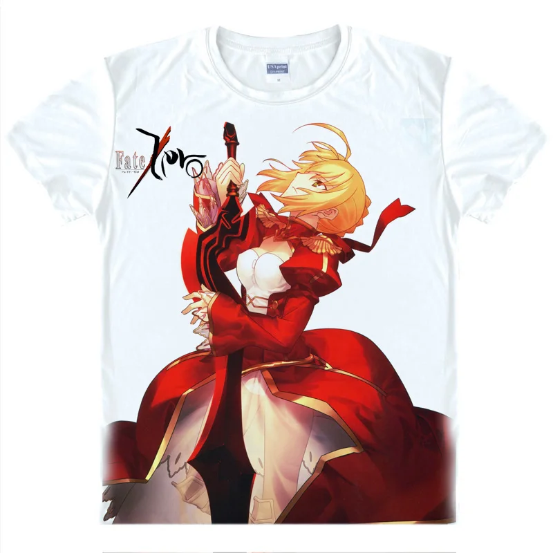 Аниме рубашка Coolprint Fate Stay Night футболки с коротким рукавом принтом саблей Нерон
