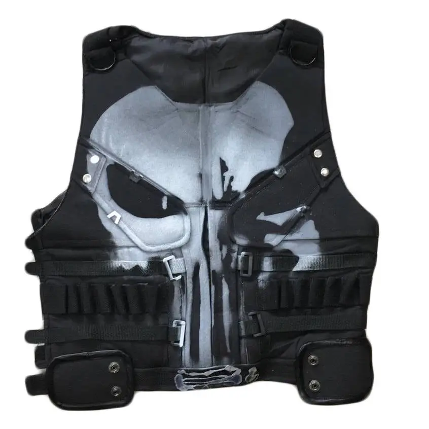 Vest Only Костюм Карателя Франк замок жилет для косплея Сорвиголова Череп Призрак жилет майка Marvel Хэллоуин Мужской наряд реквизит на заказ - Цвет: Vest Only