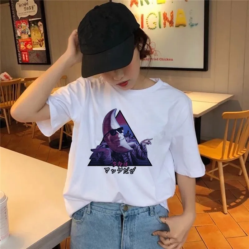 Эстетическая футболка Vaporwave Женская Футболка Harajuku Ullzang Meme забавная летняя с