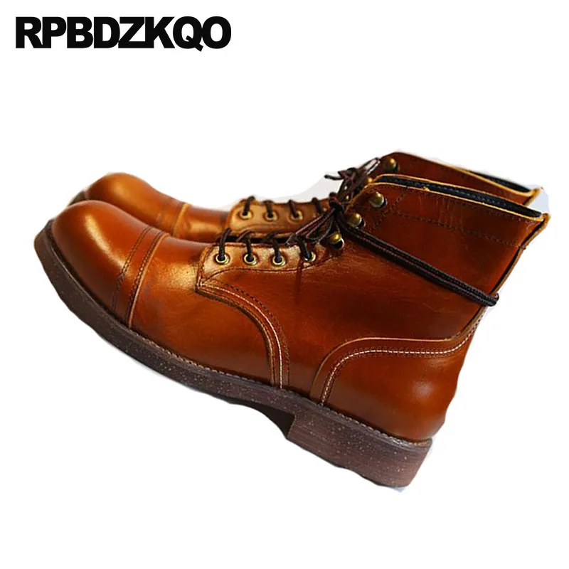 Ботинки мужские из натуральной кожи с зернистой поверхностью дизайнерская обувь