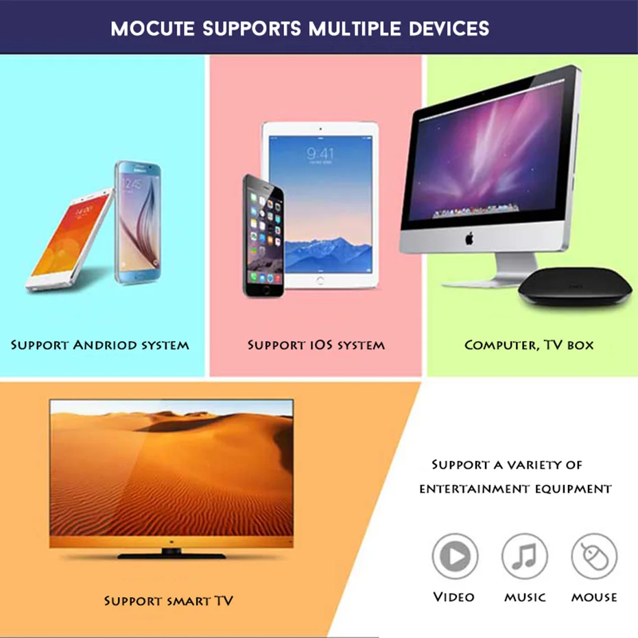 MOCUTE 050 054 VR игровой коврик Android джойстик Bluetooth управление Лер селфи пульт дистанционного управления геймпад для ПК Android телефон ТВ+ держатель