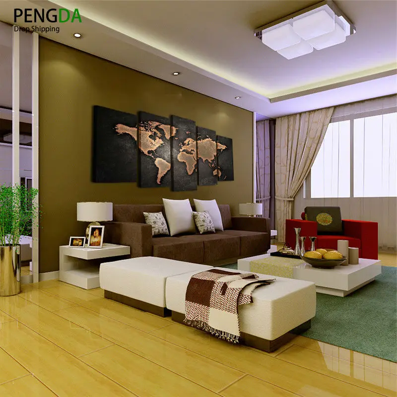 Картины HD Абстрактная Картина на холсте для гостиной настенный Декор 5 шт. Ретро