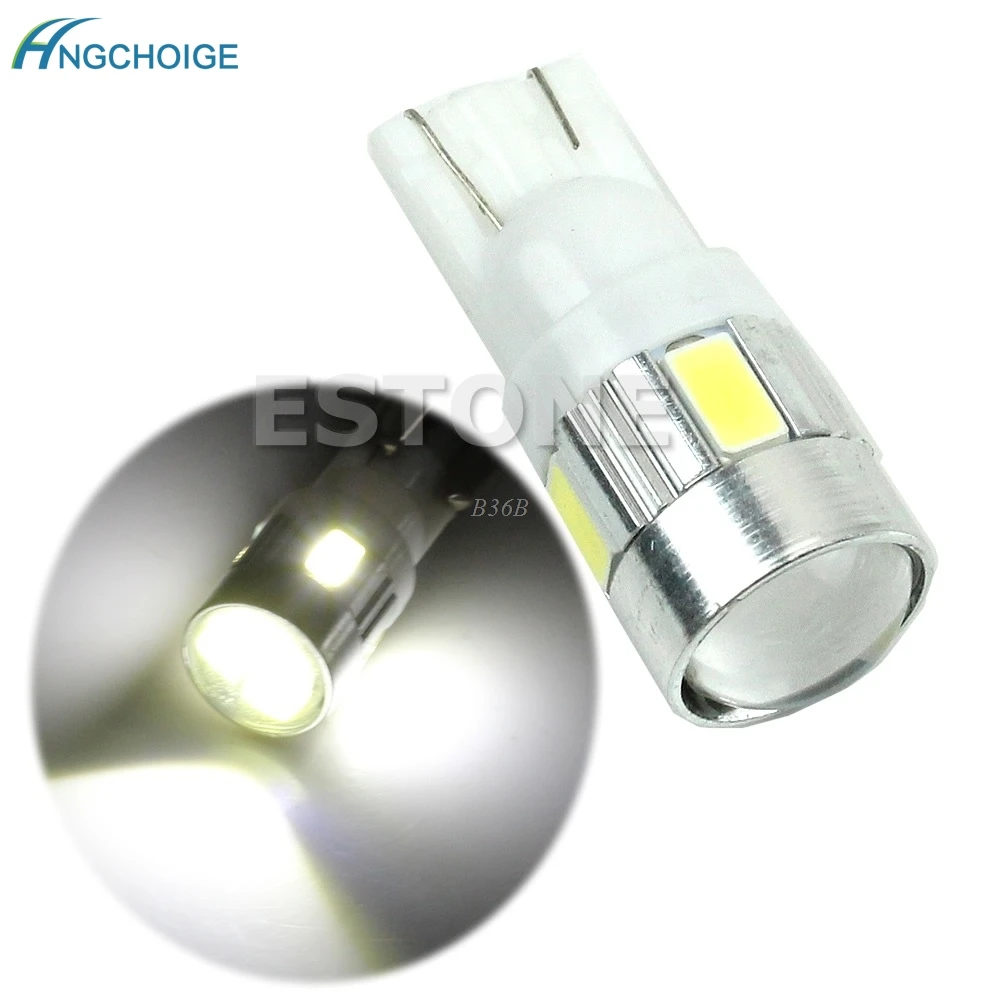 HID Белый T10 W5W 5630 6 SMD автомобильная светодиодная лампа номерного знака 158 194 192|car