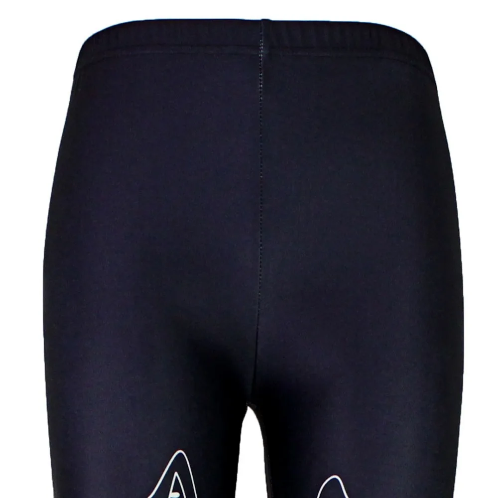 Женские эластичные леггинсы для фитнеса черные из полиэстера с мультяшным