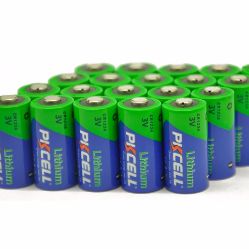 100 x PKCELL 3V CR123A литиевые батареи CR123 123A 16340 CR17345 неперезаряжаемая батарея для Камеры