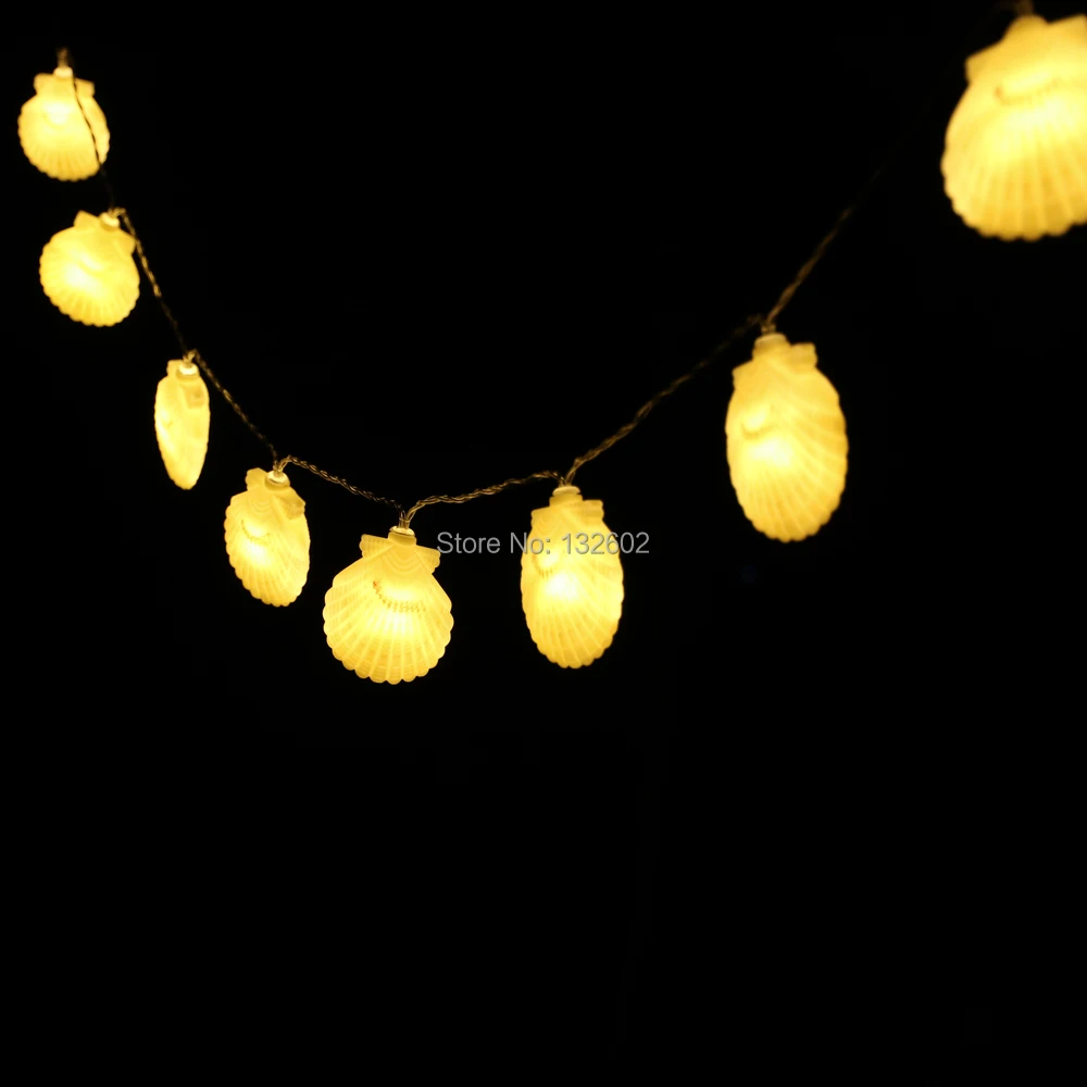 Батарея 2 м 10LED в форме ракушки светодиодные гирлянды праздничная Вечеринка бар