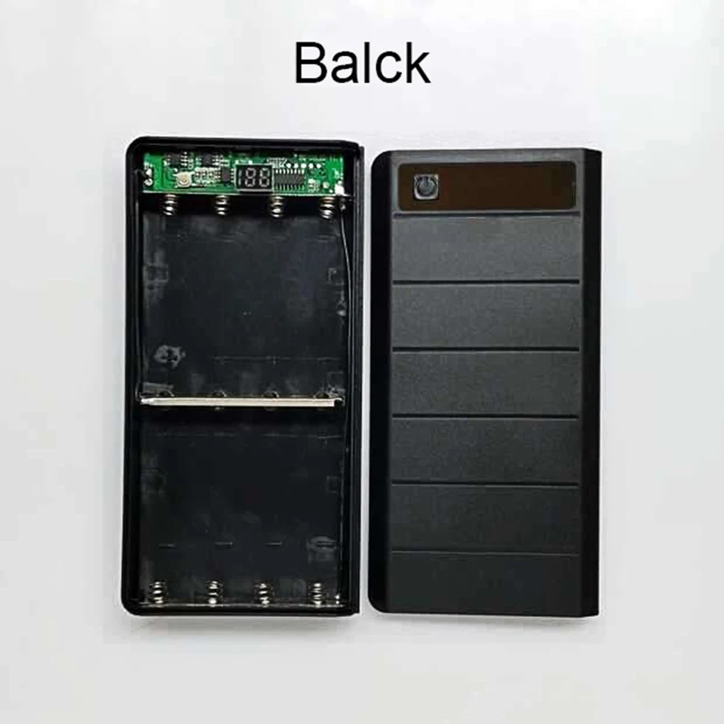 Бесплатный сварочный цифровой мобильный внешний аккумулятор DIY комплекты 8*18650 чехол для аккумуляторной батареи+ 5V 1A 2A зарядная плата модуль зарядного устройства - Цвет: Черный