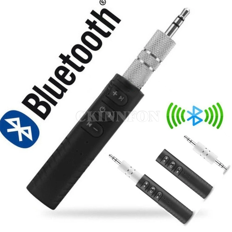100 шт./лот автомобильный стереозвук Bluetooth адаптер приемник громкой связи 3 5 мм AUX с