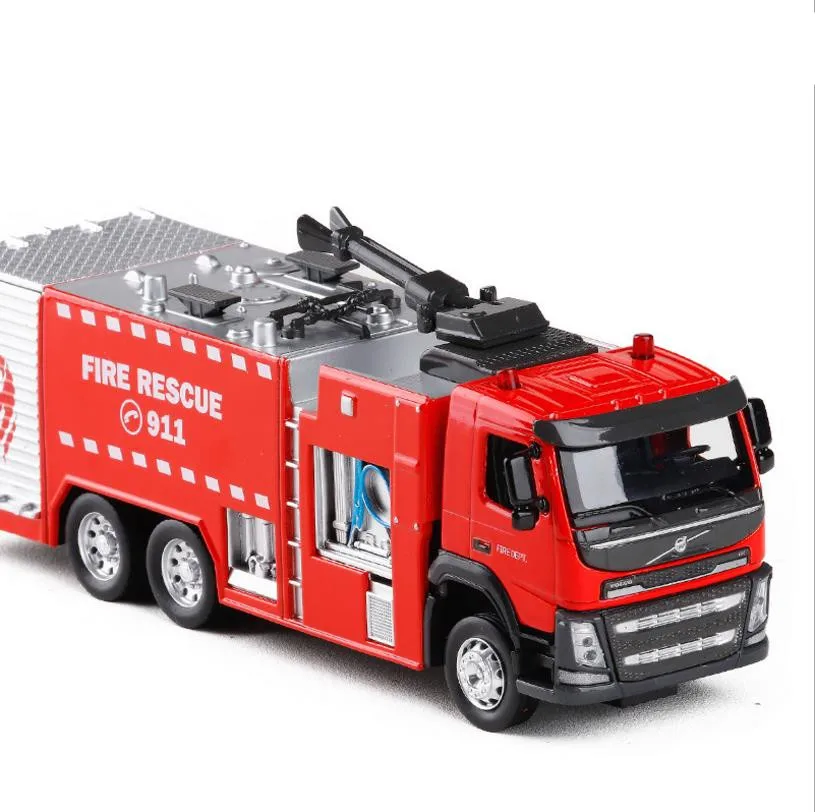 1:50 Volvo водяная пушка танк пожарная машина сплав потяните назад игрушка diecasts
