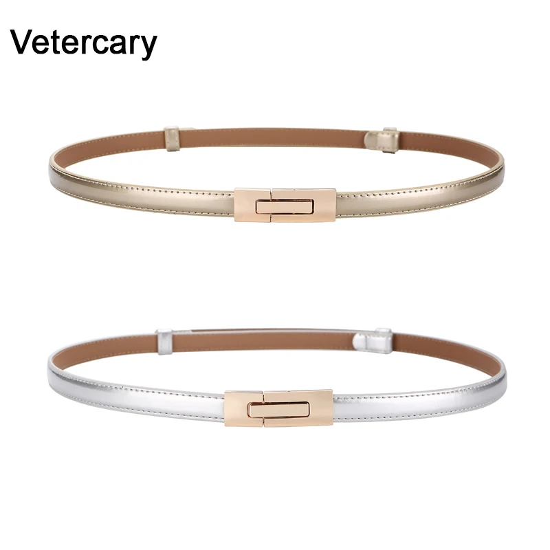 Ремень из искусственной кожи Женский Модный Повседневный тонкий пояс в простом