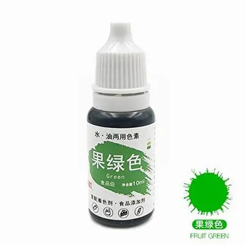 Fruit Green Цветной пигмент съедобный торт 1 шт. пищевой Макарон окрашивающий ингредиенты крем 10 мл выпечки торт съедобный пигмент помадка - Цвет: Fruit Green
