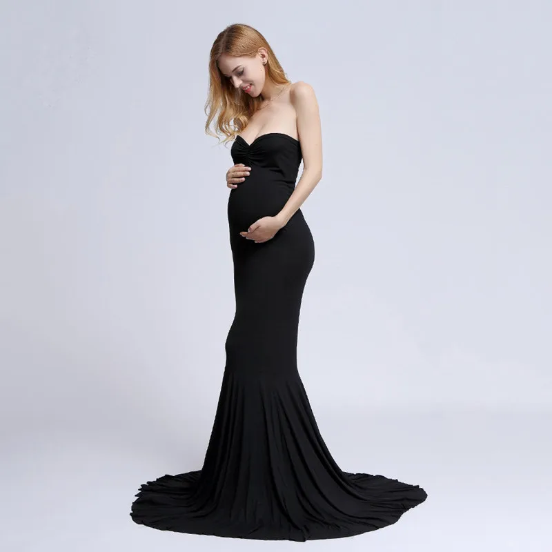 

Maternity Photography Props For Pregnant Women Clothes Shoulderless Maternity Dresses For Photo Shoot Pregnancy Tailed Dresses