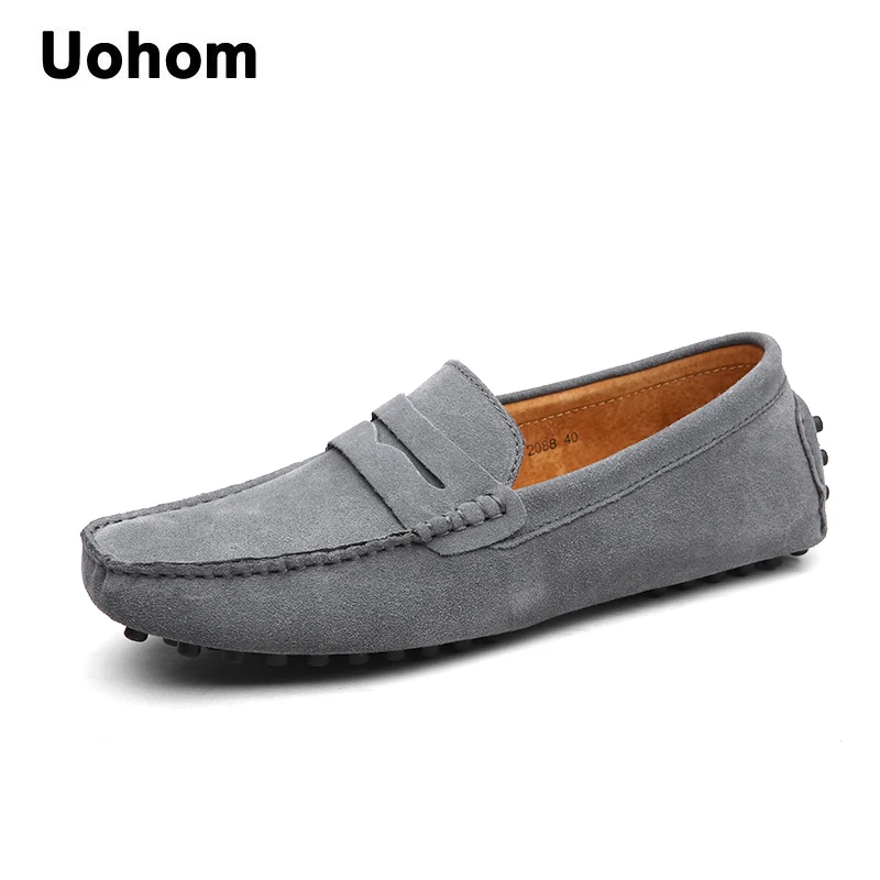 Uohom 2018 Men Casual Shoes Fashion Leather Loafers Moccasins Slip On Men's Flats Male Driving | Обувь