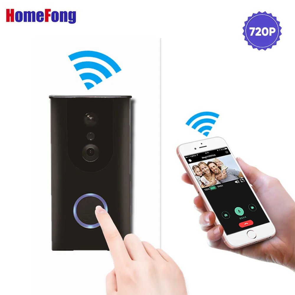 Homefong Wifi дверной звонок беспроводное видеопереговорное устройство смарт ip