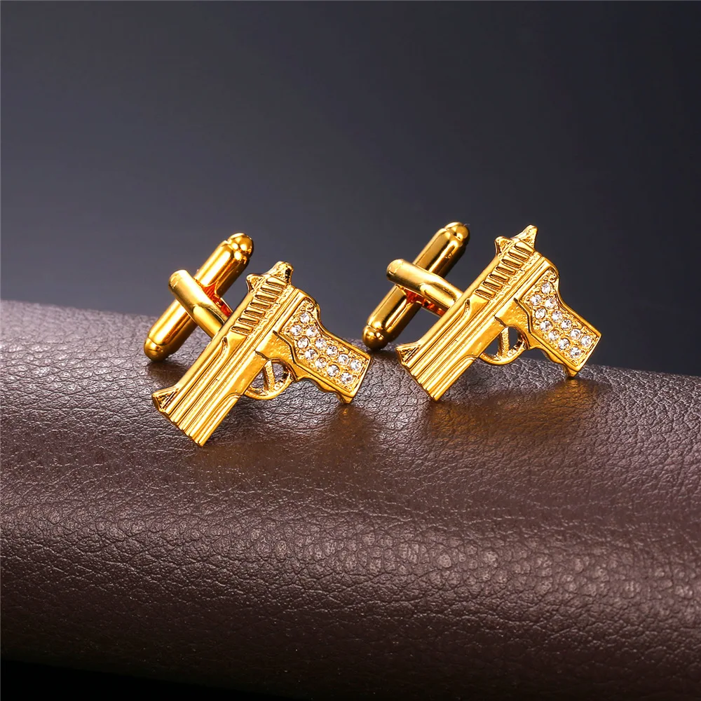 Золотые запонки для мужчин рубашки с шкатулкой ювелирных изделий дизайнерские