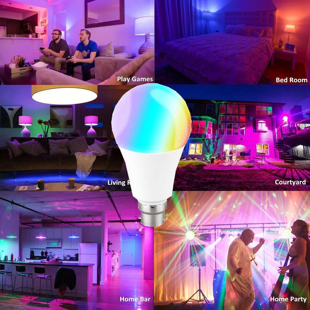 Светодиодный лампы 11 Вт E27 B22 умный светильник лампочка Wi Fi Голос Управление RGB