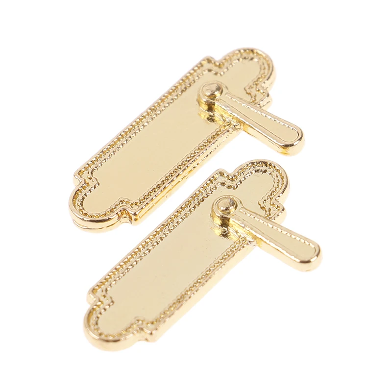 2 шт./лот 1:12 сплав двери тянуть замки в ручках куклы дом аксессуары кукольный