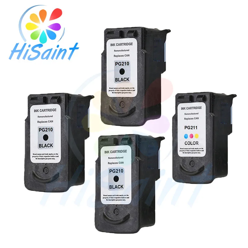 Чернильный картридж Hisaint для Canon PG210XL 210XL 210 PG XL CL211XL 211XL 211 CL (4 упаковки) совместим с
