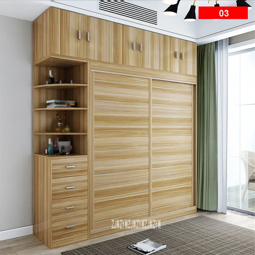 E0 180CM Full Set 03 4285-5A3 простой и современный дом Собранный деревянный шкаф-гардероб мебель для спальни 2 двери деревянные панели одежды шкаф 180 см - Цвет: E0 180CM Full Set 03